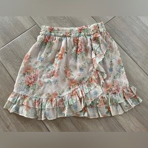 Zara Floral Ruffle Skirt Size XS